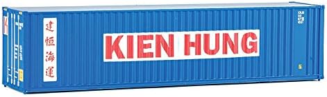 Walthers  Scenemaster HO Scale Model of  Kien Hung (Blue, White, red) 40' Hi Cube Corrugated Container w/Flat Roof