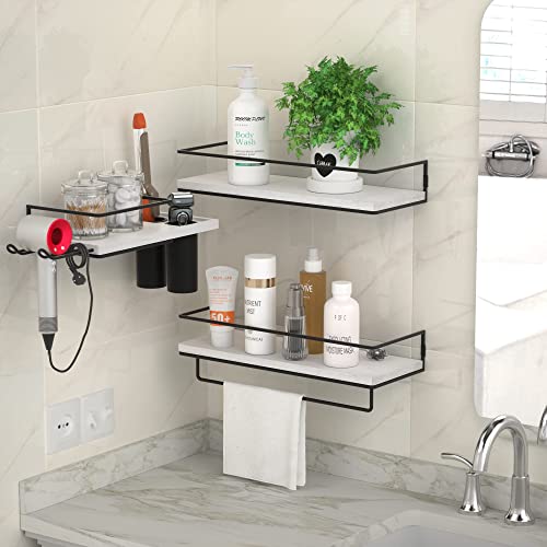 ZGO Floating Shelves for Wall Set of 3, Wall Mounted Storage Shelves
