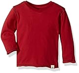 Burt's Bees Baby Baby Organic Long Sleeve Reverse Seam High V Tee Shirt, Cranberry, 6-9 Months