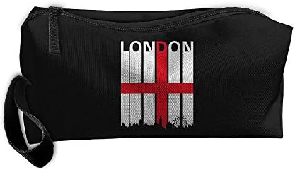 England Cross Flag London Skyline Handaes Portable Toiletry Cosmetic Bag Waterproof Makeup Make Up Wash Organizer Zipper Storage Pouch Travel Kit Handbag