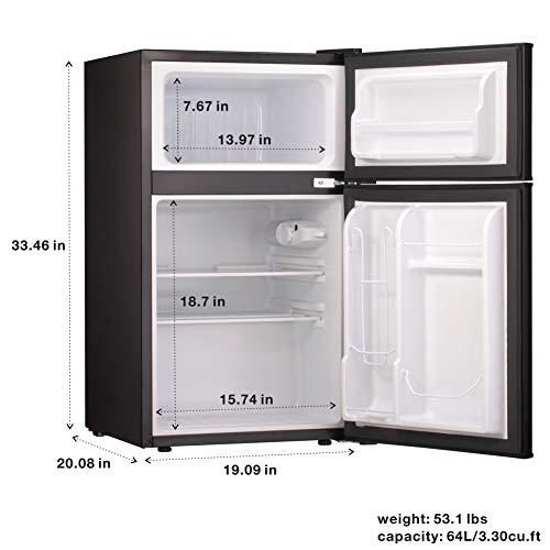 3 AGLUCKY+Compact+Refrigerator+Apartment+Stainless