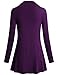 Miusey Shirts for Women, Long Sleeve Cowl Neck Shirt to Wear with Leggings Loose Fit Casual Flowy Top Purple X-Large