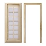Dollhouse Miniature Wooden Door Furniture Model DIY 14 Squares Unpainted