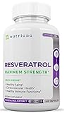 Best Resveratrol Antioxidant Supplement - Resveratrol Capsules - Anti Aging Supplements for Cardiovascular Support and Healthy Aging - 60 Reservatrol Over 500 mg Supplement Capsules