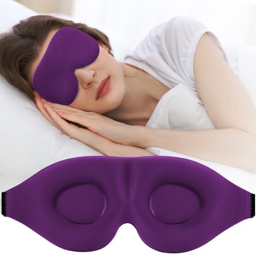 3D Sleep Mask for Side Sleeper, 100% Light Blocking Sleeping Eye