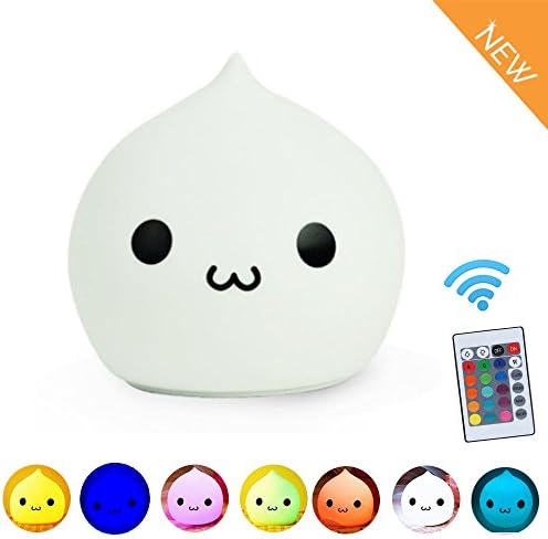 Silicone Night Light,Anipopy Remote Control Cartoon Nightlight Rechargeable Cute Lamp for Kids Toddler Baby Children Novety Gift(Waterdrop)