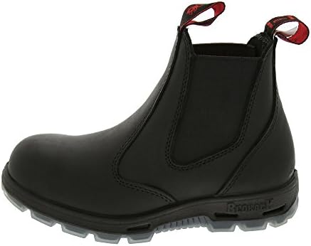 Easy Escape, 6" Slip-On Black Leather Boots, Steel Toe, UK Size 7