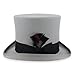 Hats in the Belfry John Bull Theater Quality Wool Top Hat in Black Grey Pearl (Large Pearl)