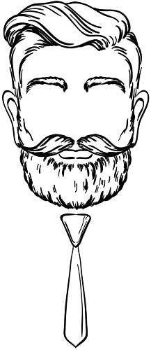 Amazon Com Simple Black Sketch Barber Cartoon Element Vinyl Sticker Man Face Tie Automotive