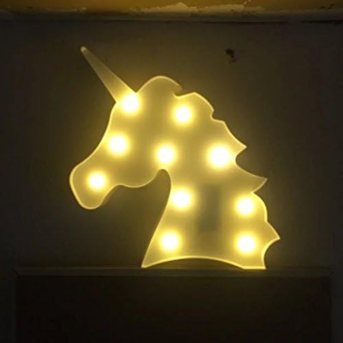 Decorative Led Marquee Sign - Skyfair Night Light Unicorn Head Decor Signs Hanging Nursery LED Table Lamps for Children Kids' Bedroom Home Decorations (UNICOM HEAD WHITE)