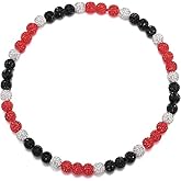 ZZLAY Unisex Colorful Diamond Baseball Necklace – Diamond Rhinestone Beaded Chain Necklace, Stylish Baseball Jewelry Gift for Baseball Enthusiasts and Team Players