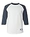 Champion Men's Raglan Baseball T-Shirt, White/Navy, Medium