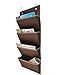 Microtimes Hanging Wall Organizer Wall Mount/Over The Door Office Supplies Storage Mail Organizer for Notebooks,Planners,File Folders (4 Pockets, Coffee)