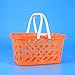 TOYMYTOY Shopping Basket Toy Portable Kids Plastic Grocery Basket with Handle for Children Kids Kitchen Pretend Play Toy (Orange)