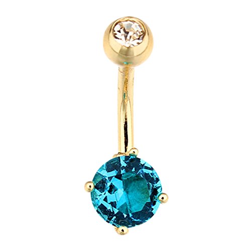 Cyndie Women Girl Hypoallergenic 316L Surgical Steel Shimmer Zircon. Body Piercing Navel Nail