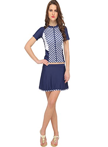 nidhi munim women's nautical blue tankini with skirt