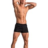 palglg Mens Bodybuilding Shorts 3 Inch Inseam Drawstring Closure Cotton