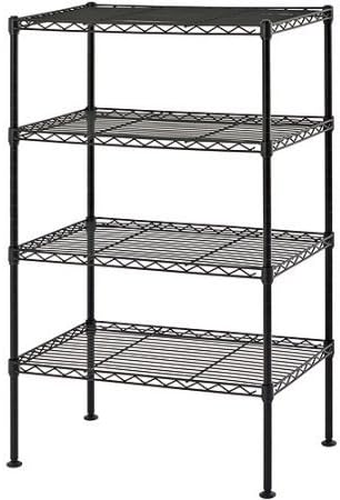 Muscle Rack 20"W x 12"D x 32"H Four-Level Wire Shelving, Black | Durable welded wire construction