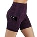 ODODOS High Waist Out Pocket Yoga Short Tummy Control Workout Running Athletic Non See-Through Yoga Shorts,SpaceDyeWine,X-Largethumb 2