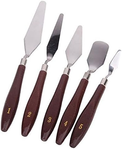 5 Pcs Art Drawing Painting Palette Knives Oil Paint Spatula Mixing Scraper Tool