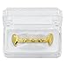 TOPGRILLZ Bottom Vampire Teeth Grills - 18K Gold Plated Slug Fang Grillz for Men & Women - Hip Hop Rapper Costume