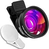 Camera Lens,2-in-1 180°Professional Fisheye Wide Lens 0.45X Wide Angle Lens and 12.5X Macro Lens Clip on Cell Phone Lens Kits with a Selfie Compatible iPhone Sumsang Smartphone Ipad