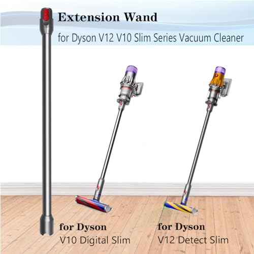 Cleptorize Telescopic Hose for Dyson V12 Detect Slim Vacuum Cleaner, Hard Extension Hose with Quick Coupling Replacement, 74cm (Grey)