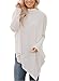FIYOTE Women Turtleneck Long Sleeve Casual Flared Hankerchief Hem Tunic S-XXL