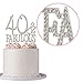 40 Cake Topper - Premium Silver Metal - 40 and Fabulous - 40th Birthday Party Sparkly Rhinestone Decoration Makes a Great Centerpiece - Now Protected in a Box