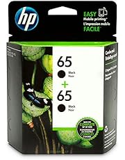 HP 65 | 2 Ink Cartridges | Black | Works with HP DeskJet 2600 Series, 3700 Series, HP ENVY 5000 Series, HP AMP 100, 120, 125, 130 | N9K02AN