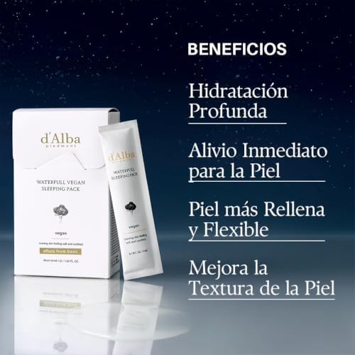 Pack de Máscara Vegan Noturna d'Alba com trufa branca italiana, sérum facial leave-in para pele seca e sensível, cuidados de pele coreanos (4 ml x 12 unidades)