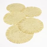  Hawaiian Luau Round Raffia Fringe Placemats 