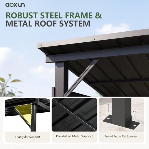 Aoxun 12'x6' Hardtop Grill Gazebo Review: All-Weather BBQ Shelter with Side Shelves image 10