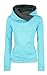 Ecowish Women's Special Desigan High Collar Long Sleeve Fleece Hoodied Sweatshirt