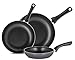 Kitchen Cookware Nonstick Pots and Pans Set, 15 Piece (Utensils and Glass Lids Included) Durable Professional Grade Aluminum Kitchenware, Oven safe, Black by Chef's Star
