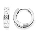 925 Sterling Silver Princess Cut CZ Cubic Zirconia Huggie Hoop Earrings