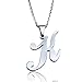 FUNRUN Womens Mens Stainless Steel Initial Letters Pendant Necklace