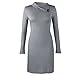 Vessos Women Long Sleeve Loose Dress Knitting Sexy Casual Shirt Dresses
