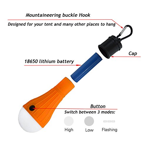 image for Viewpick 2 Pack Solar Powered LED Bulb Light Solar LED Lantern Tent Li