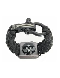 Savior Survival Gear   Correa de repuesto para Apple Watch, 1.654 in, hecha de 550 paracord con grillete ajustable de acero inoxidable