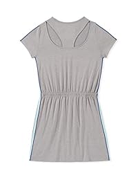 Calvin Klein - Vestido de manga corta con logotipo sólido para niña