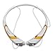 Rymemo 2016 Newest Universal Wireless Bluetooth 4.1 Music Stereo Sports Headset Headphones w/Microphone Vibration Neckband Style Earphones Earpiece for Cellphone,Gold-White