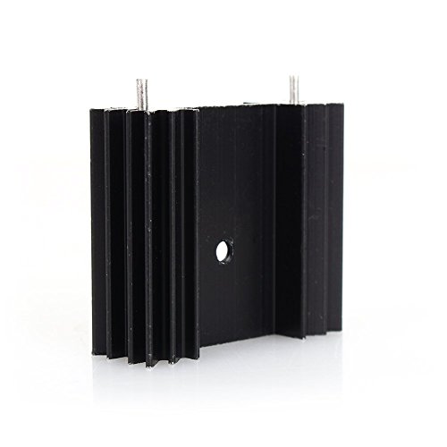 Easycargo To-220 Aluminium Heatsink 25x34x12mm,TO220 heat sink for cooling MOSFET SCR Power Voltage Regulator ICs (25mmx34mmx12mm) (Anodized Black 5-Pack)