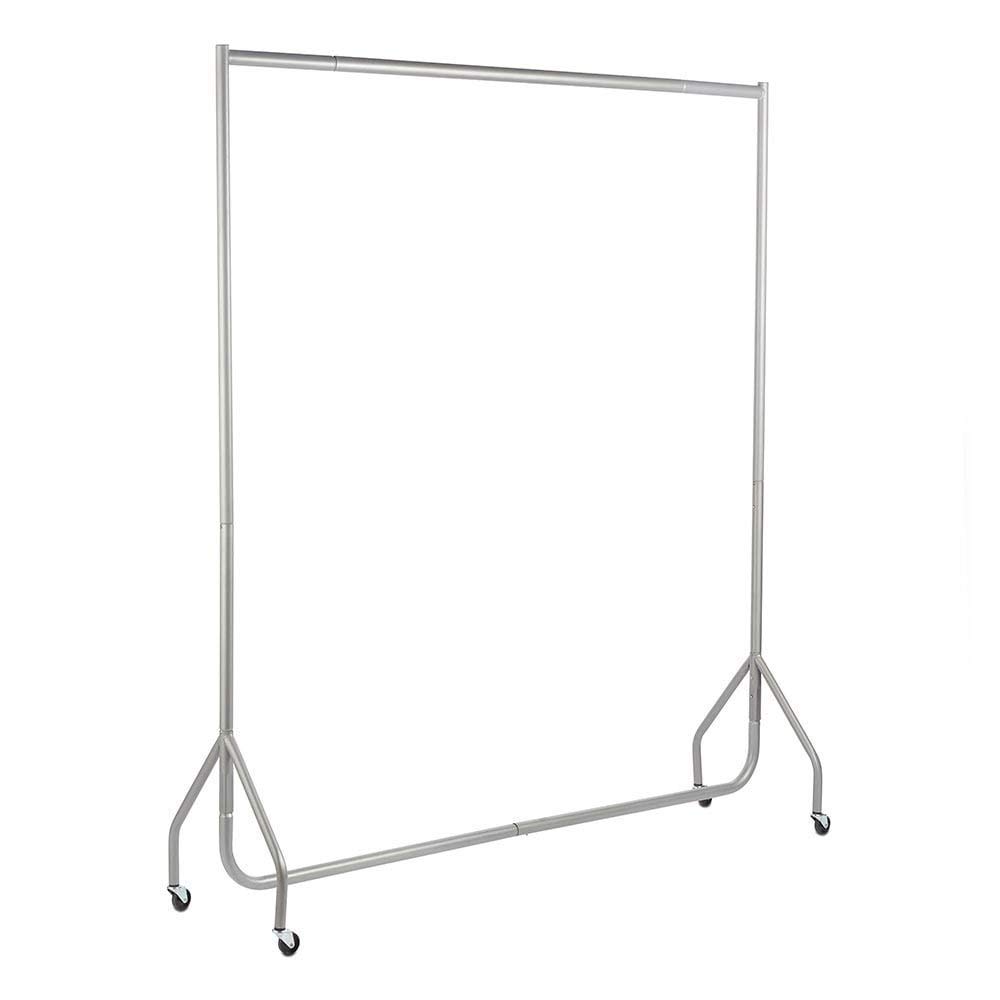 The Shopfitting Shop HEAVY DUTY SILVER GREY Clothes Rail 6ft Long x 5ft High Garment Storage Rack 32mm Steel Tube