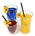 Reusable 7-Inch Black Glass Drinking Straws (4 pack), No-Bend Eco-Friendly Straws Ideal for Moscow Mule, Cocktails, Kids Etc, Cleaning Brush Included