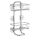 InterDesign Classico Suction Bathroom Caddy – Shower Storage Shelves for Shampoo, Conditioner and Soap - Jumbo, Silver