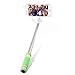 NEW Foldable Super Mini Wired Selfie Stick Handheld Extendable Monopod -Built in Bluetooth Shutter Non-slip Handle Compatible with iphone 4s, 5s, 6, 6 Plus, Samsung Galaxy S3, S4, S5, S6, Note 2, 3, 4, 5, Nexus 5, 6, HTC One (GREEN)