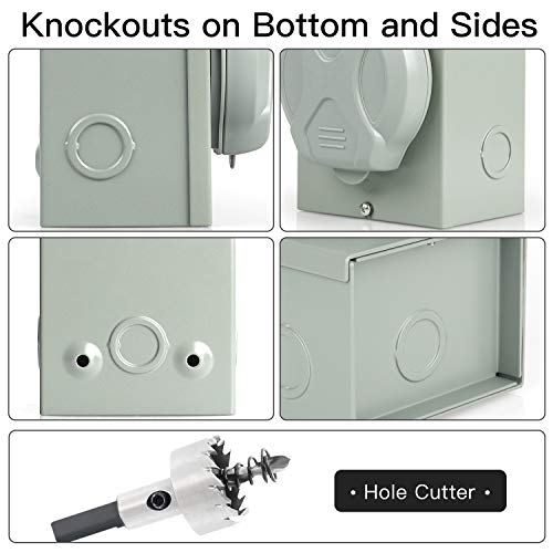 30 Amp Generator Power Inlet Box, NEMA L1430P 125/250 Volt Power Inlet Box with Hole Cutter for