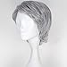 Miss U Hair Men's Short Wavy Silver Grey Color Agedness Movie Cosplay Costume Wig C301
