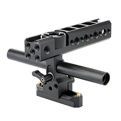NICEYRIG Compatible NATO Cheese Top Handle with NATO Rail 15mm Rod Clamp Cold Shoe Mounts A6300 A6000 Camera Cage DSLR/Camcorder/Action Camera cage